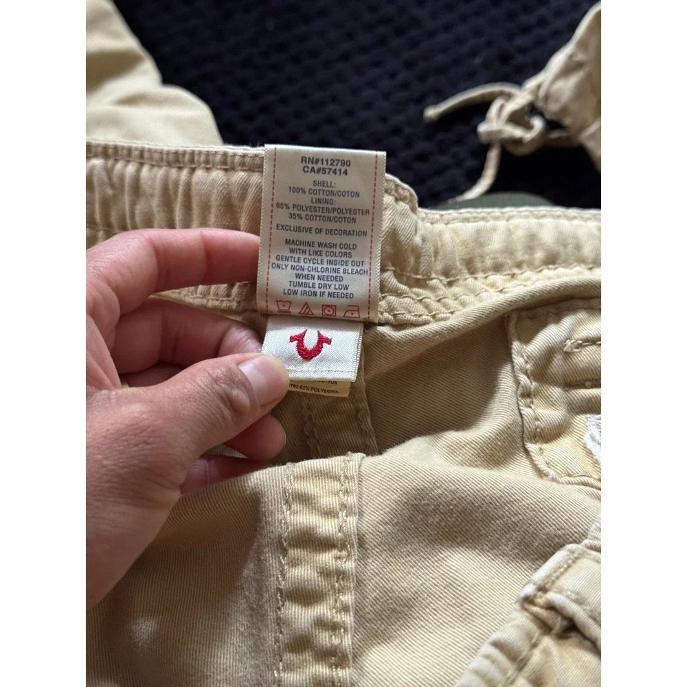 TRUE RELIGION Mens Beige Cargo Pant Relaxed Fit Size‎ 38